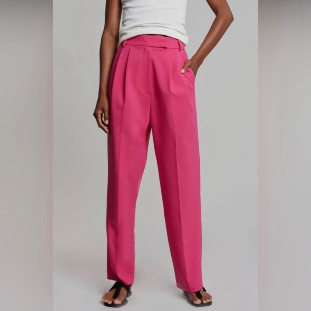 NWT The Frankie Shop Bea Pants Hot Pink Small